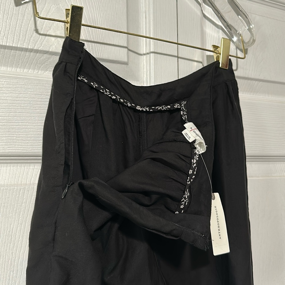 Anthropologie Black Hem Designed Wide-Leg Pants - Picture 6 of 11